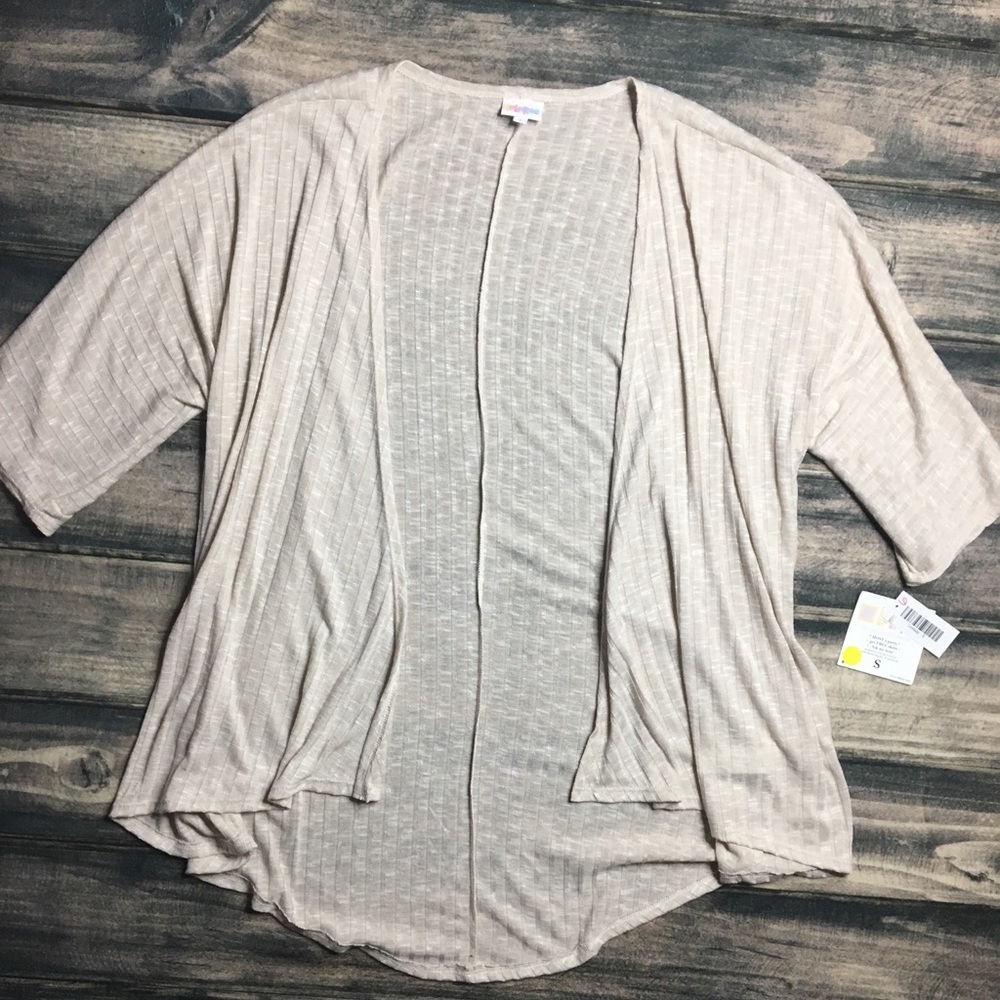 Lularoe Lindsay Beige Cardigan Kimono Small - Picture 6 of 6